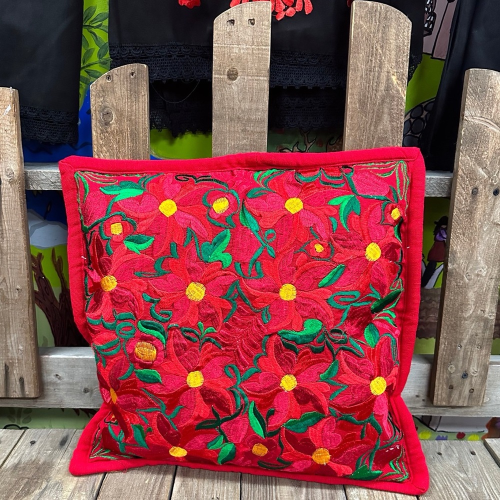 Mexican Floral Embroidered Pillow Covers